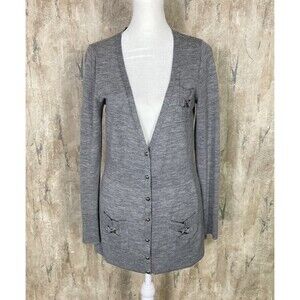 White House Black Market Cardigan Sz Medium Merino Wool EUC